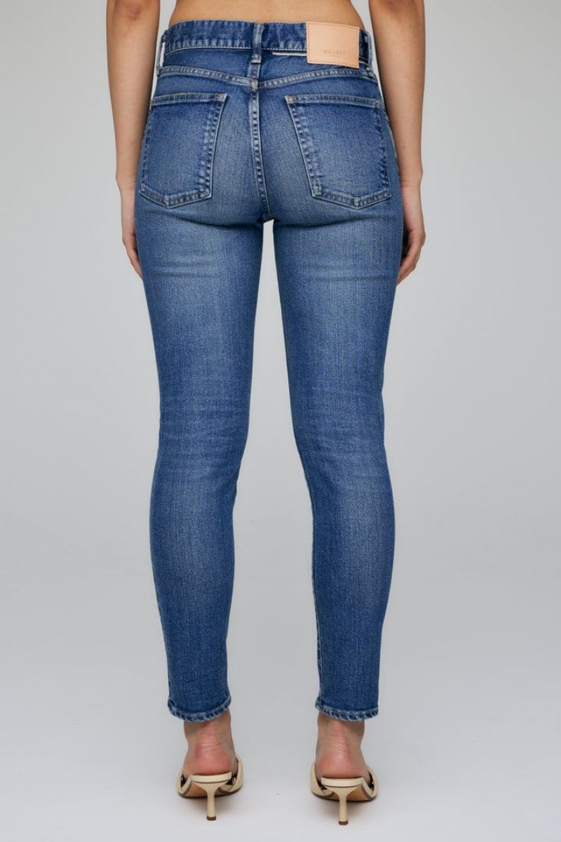 Dámské Džíny Moussy Vintage Rhett Hubená-hi Tmavě Blankyt | JLR7428MG