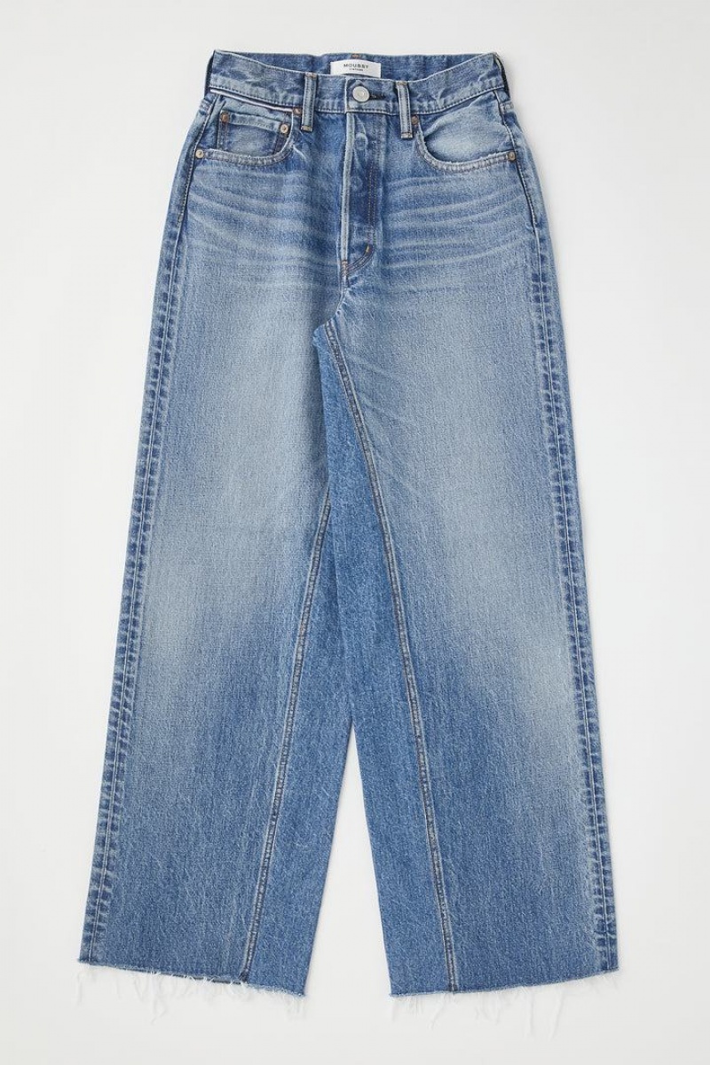 Dámské Džíny Moussy Vintage Riverview Široké Rovný Blankyt | XVO999PN