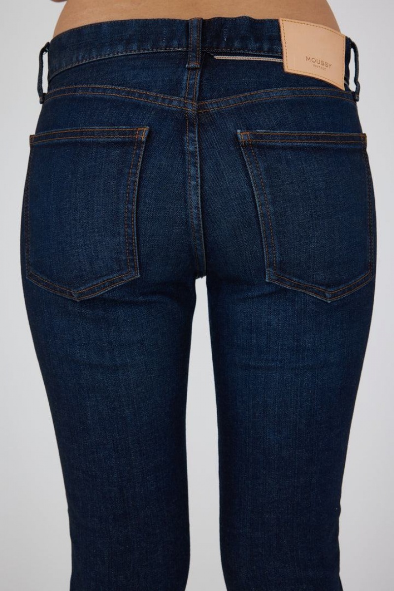 Dámské Džíny Moussy Vintage Shandon Hubená (Longer Inseam) Tmavě Blankyt | USQ3292YL