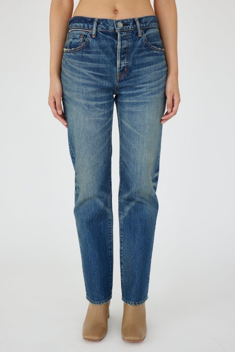 Dámské Džíny Moussy Vintage Walnut Rovný Tmavě Blankyt | MOH792JB