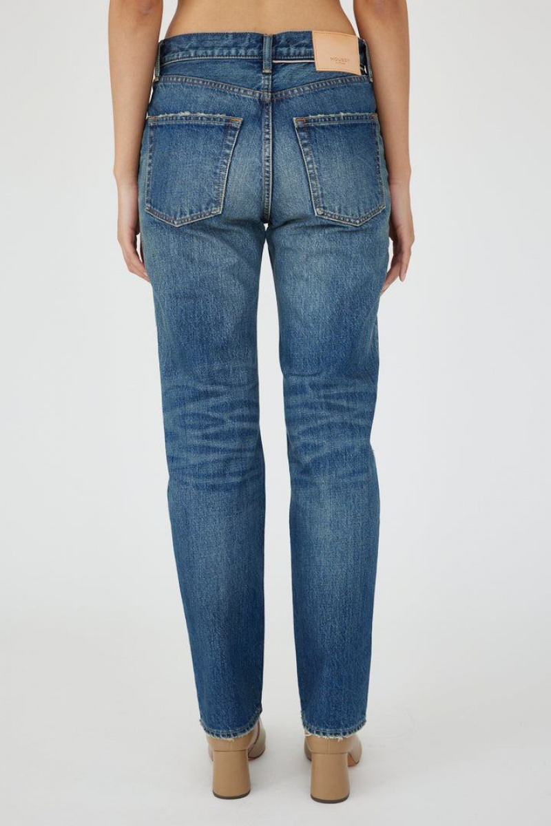 Dámské Džíny Moussy Vintage Walnut Rovný Tmavě Blankyt | MOH792JB
