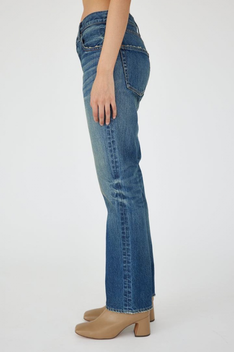 Dámské Džíny Moussy Vintage Walnut Rovný Tmavě Blankyt | MOH792JB