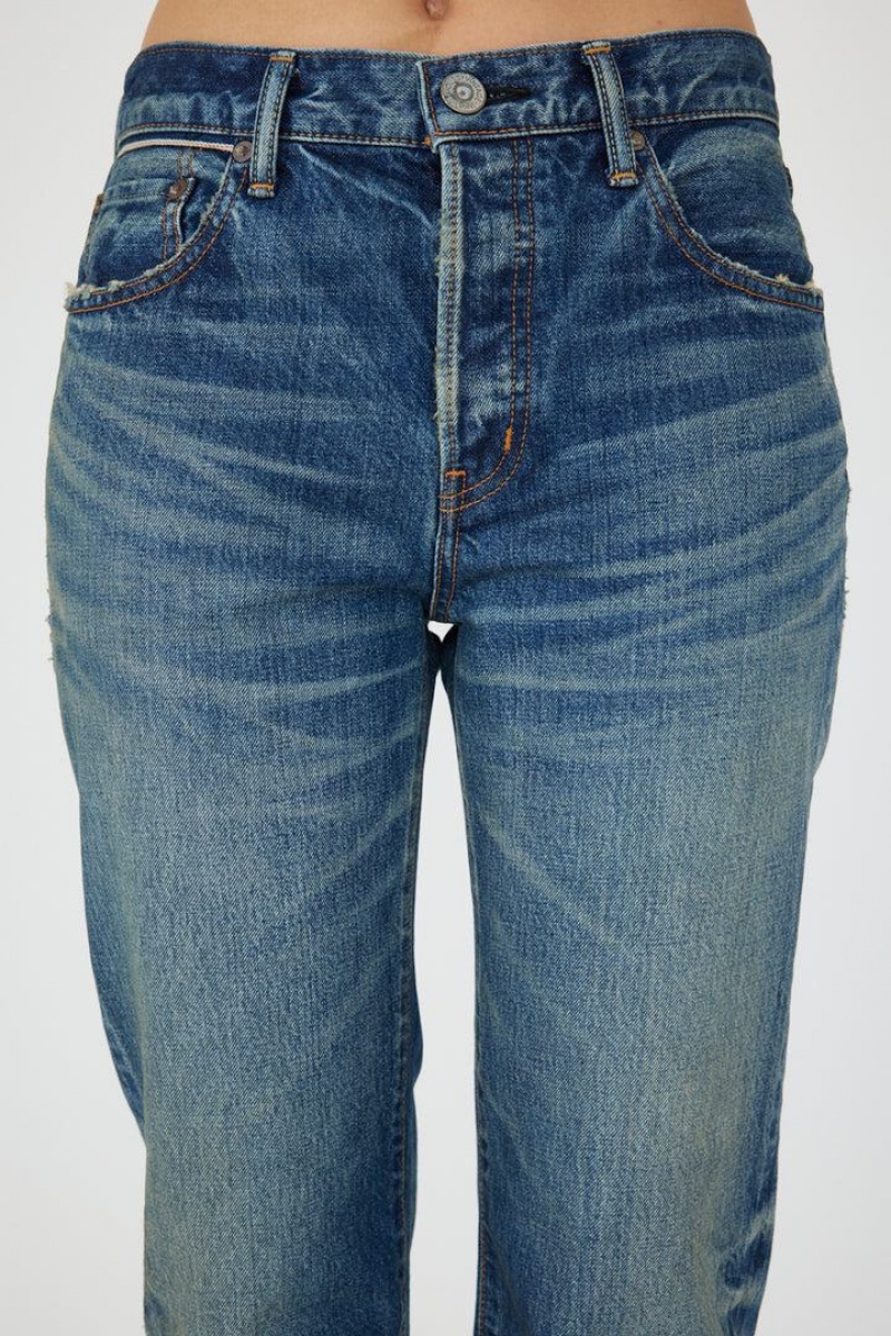 Dámské Džíny Moussy Vintage Walnut Rovný Tmavě Blankyt | MOH792JB