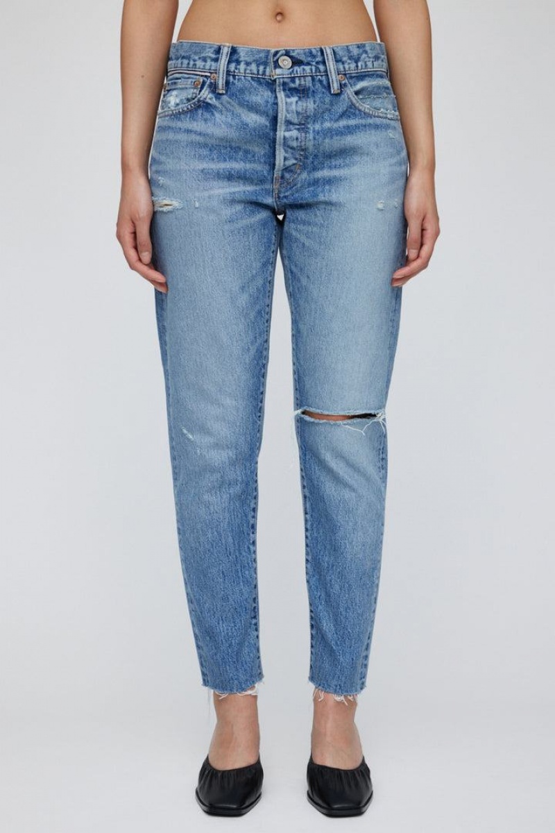Dámské Džíny Moussy Vintage Wanakah Tapered-mid Světle Blankyt | ZHK2955DC