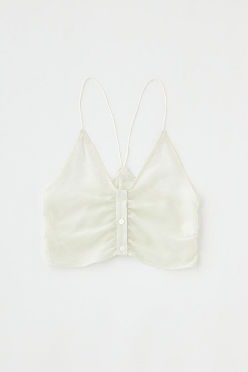 Dámské Halenka Moussy Diagonal Check Sheer Bílé | TMH7440XZ