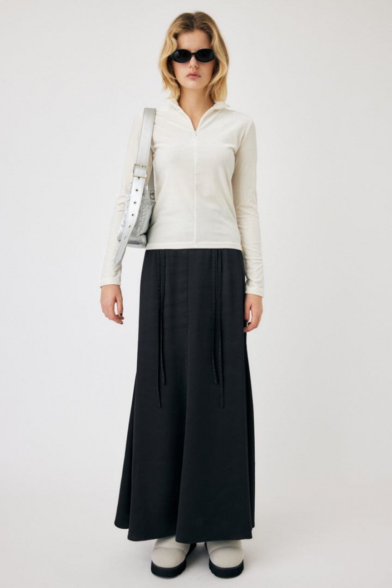 Dámské Halenka Moussy High Neck Velour Top Bílé | HPF7061ZQ