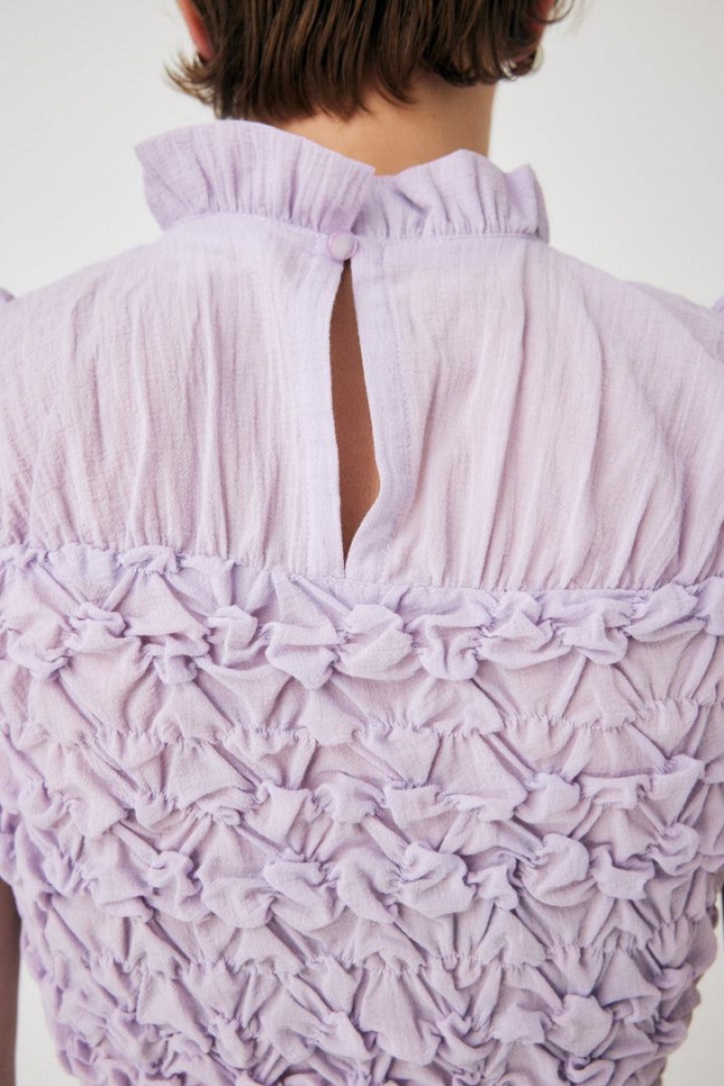 Dámské Halenka Moussy Wrinkled Frill Světle Fialové | IND4573GS