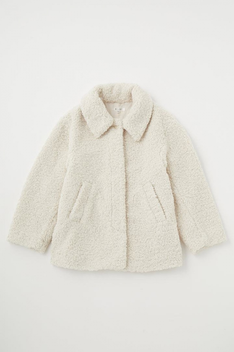 Dámské Kabáty Moussy Bal Collar Boa Krátké Bílé | ZMB698FO