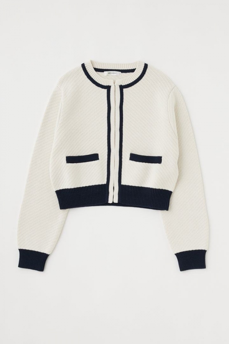 Dámské Kardigan Moussy Bicolor Bílé | BEZ4285RP