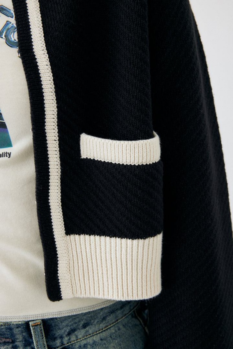 Dámské Kardigan Moussy Bicolor Černé | BQV469AU
