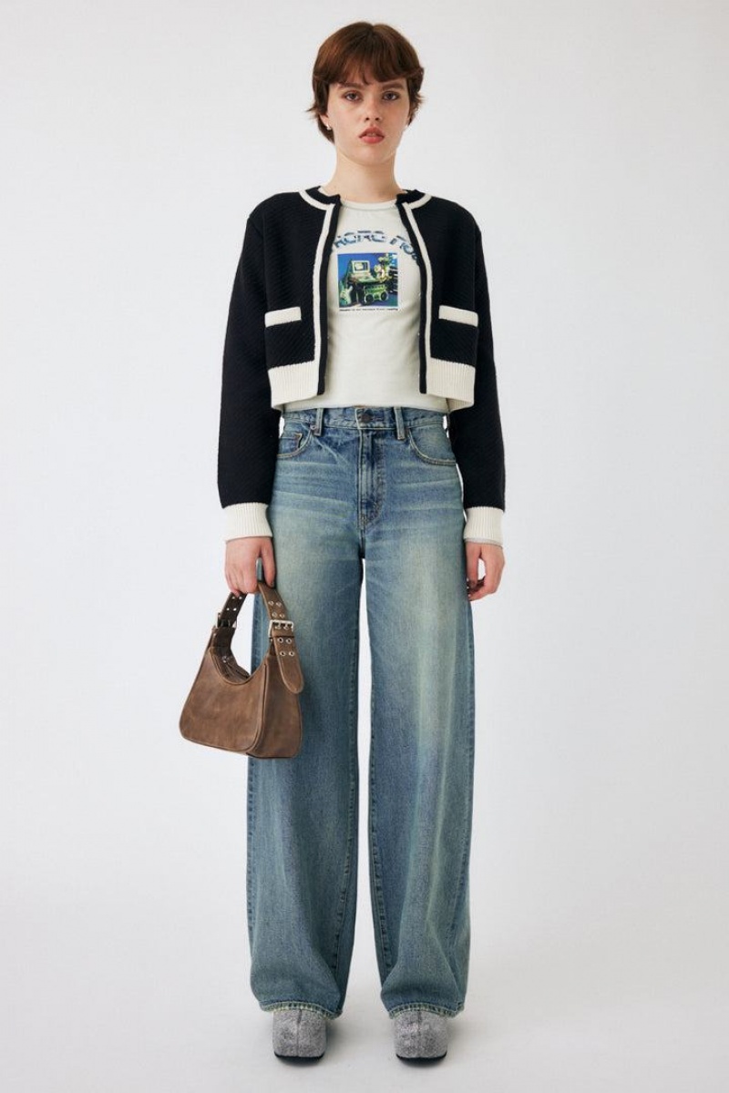Dámské Kardigan Moussy Bicolor Černé | BQV469AU