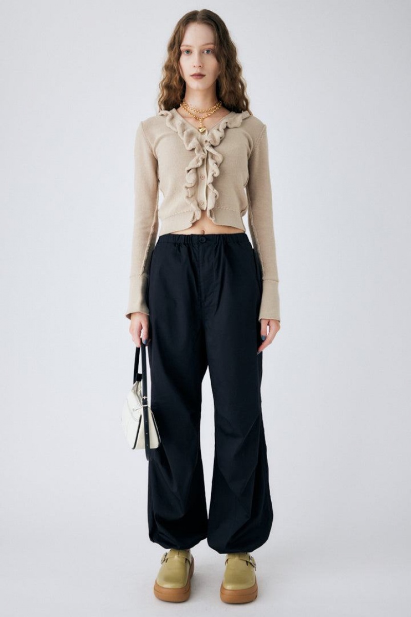 Dámské Kardigan Moussy Fitted Ruffle Knit Světle Hnědožlutý | MRP6229YT
