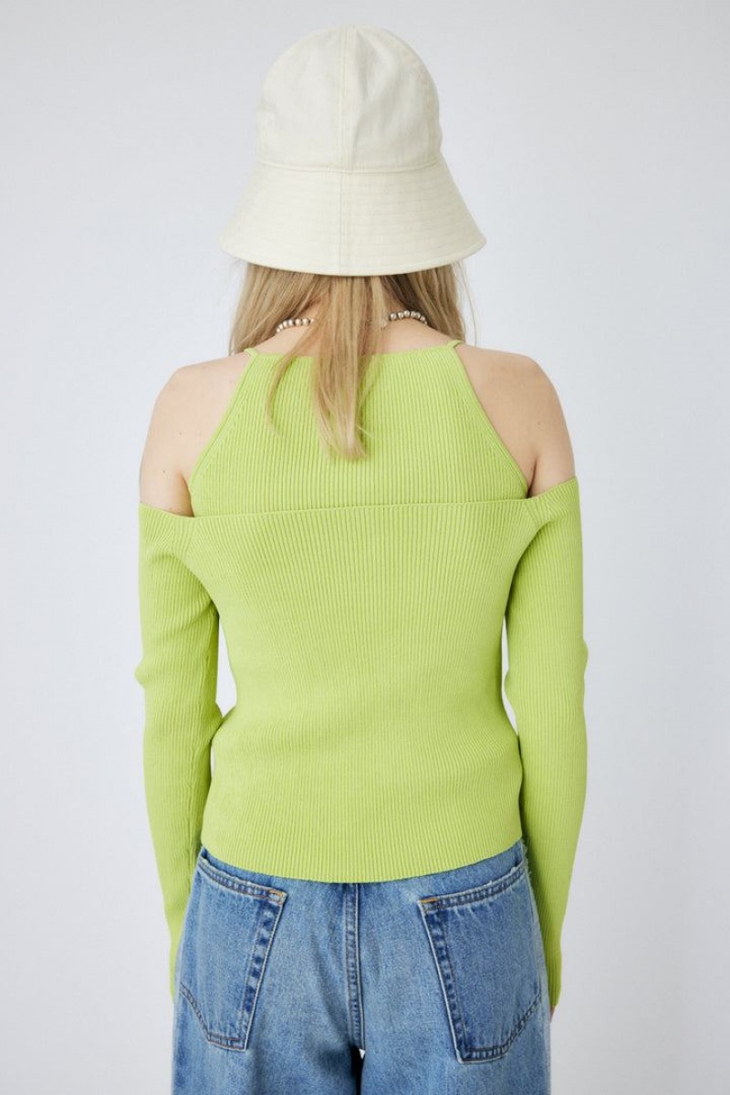 Dámské Kardigan Moussy Off Shoulder & Camisole Set Světle Zelene | YJZ3532HD