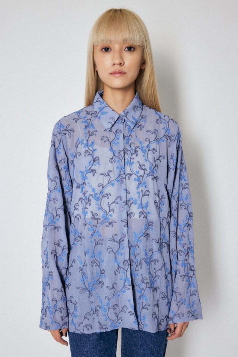 Dámské Košile Moussy Sheer Embroidered Fialové | VJJ2846NA