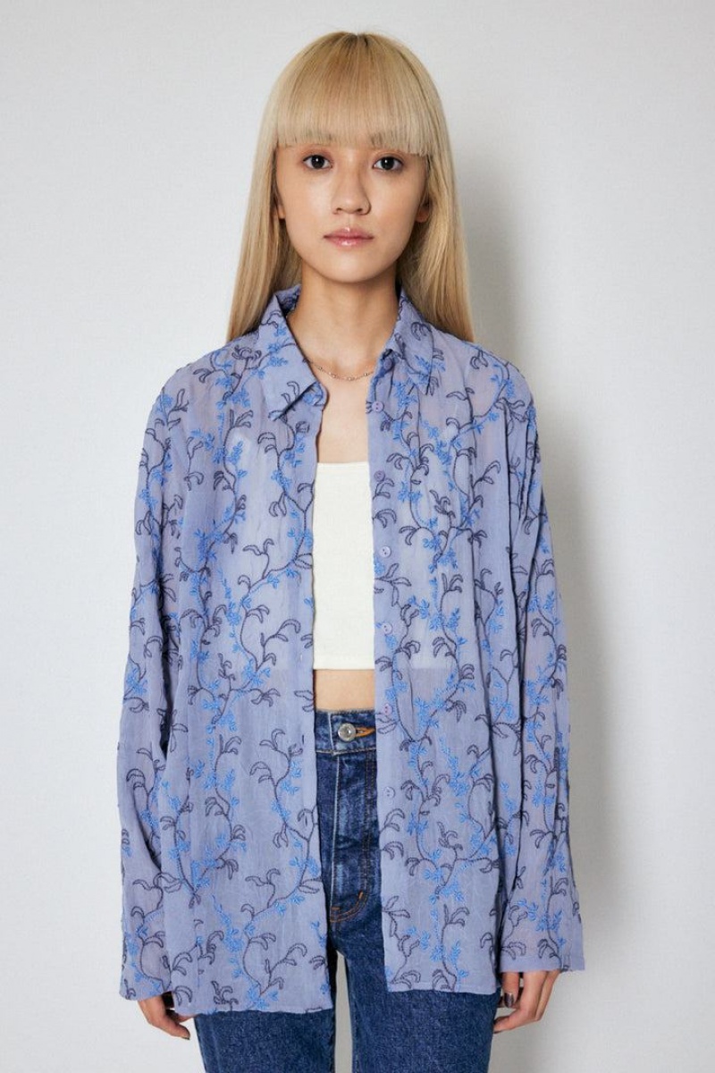 Dámské Košile Moussy Sheer Embroidered Fialové | VJJ2846NA