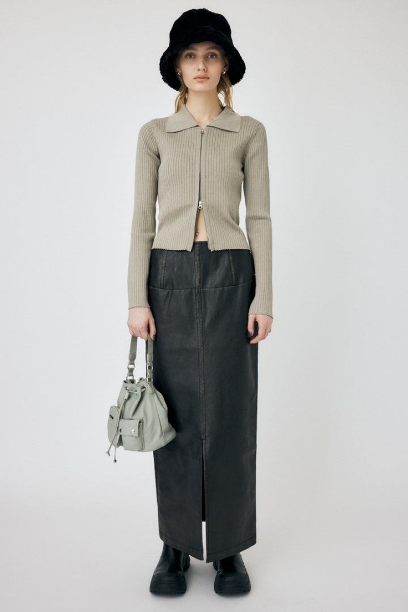 Dámské Košile Moussy Zip Up Long Sleeve Knit Šedé | KRY4959QY