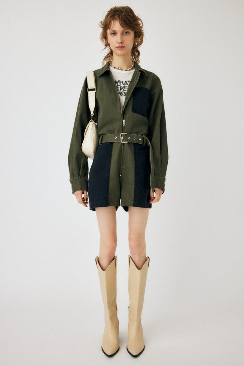 Dámské Kombinéza Moussy Patch Detail Rompers Hnědožlutý | UVC6935DX