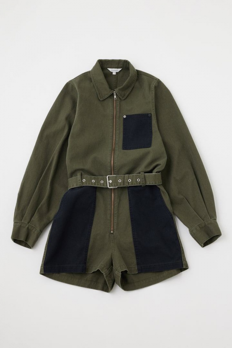 Dámské Kombinéza Moussy Patch Detail Rompers Hnědožlutý | UVC6935DX
