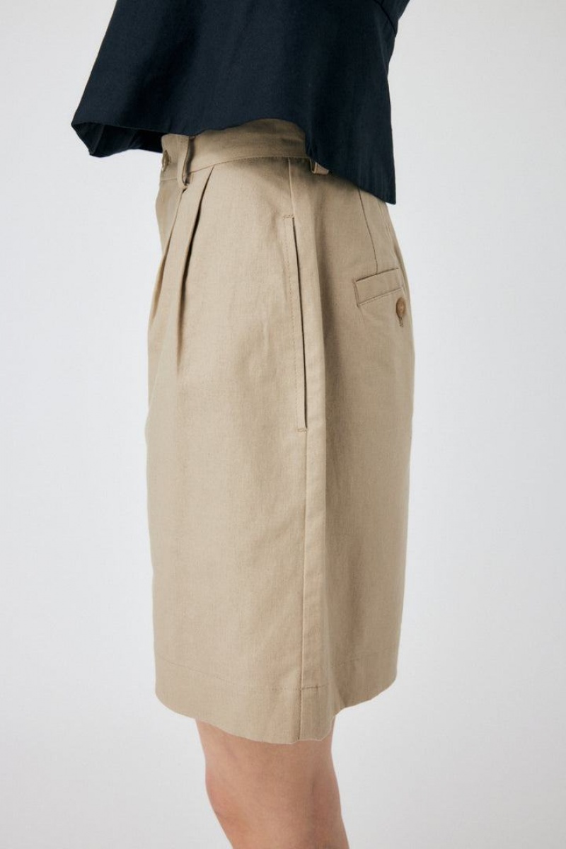 Dámské Kraťasy Moussy Linen Bavlněné Hnědožlutý | LQX7155BM