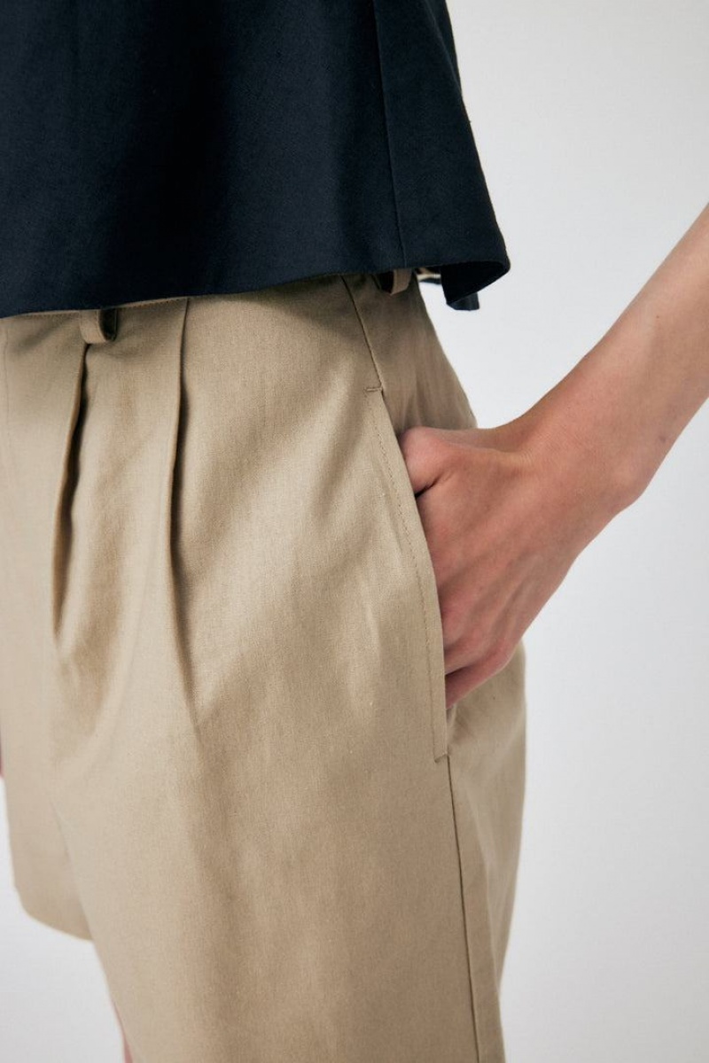 Dámské Kraťasy Moussy Linen Bavlněné Hnědožlutý | LQX7155BM