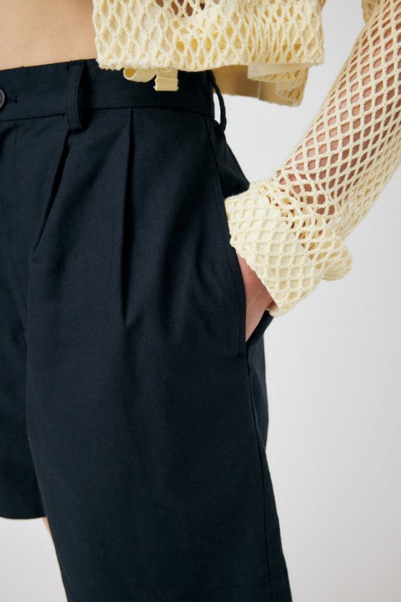 Dámské Kraťasy Moussy Linen Bavlněné Světle Černé | GIX1378QH