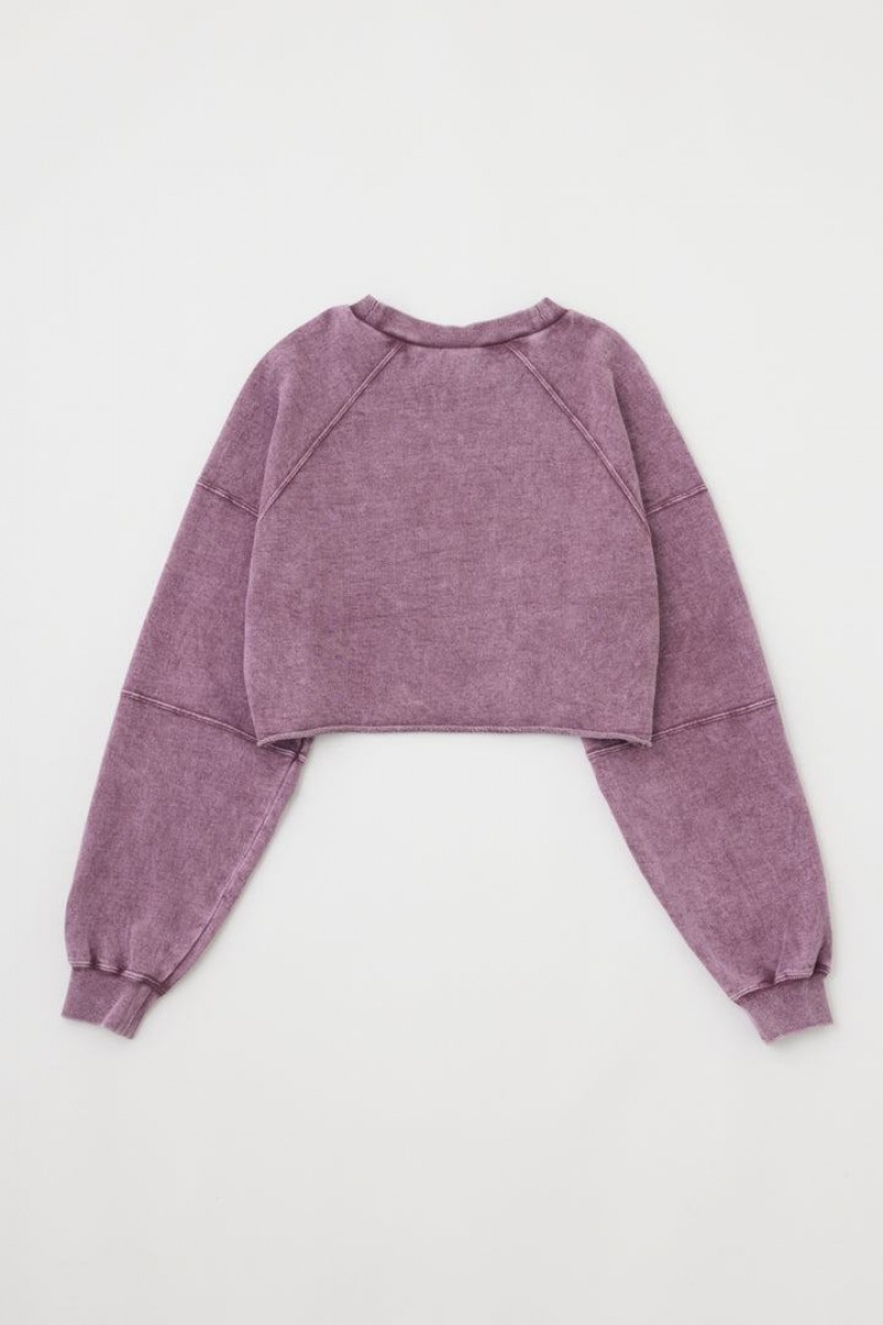 Dámské Mikiny Moussy Garment Dye Cut Off Růžové | WPS608ZM
