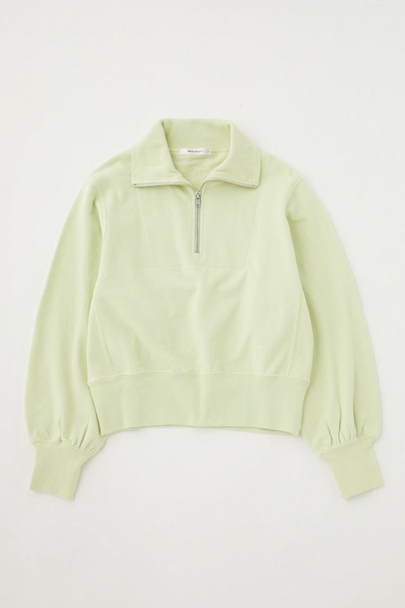 Dámské Mikiny Moussy Half Zip Světle Zelene | BOC6793IN