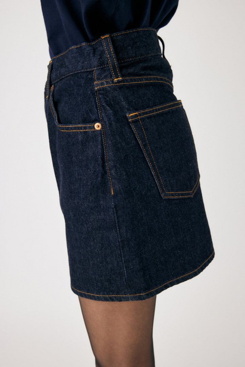Dámské Sukně Moussy Denim Mini Tmavě Blankyt | MET8032RQ