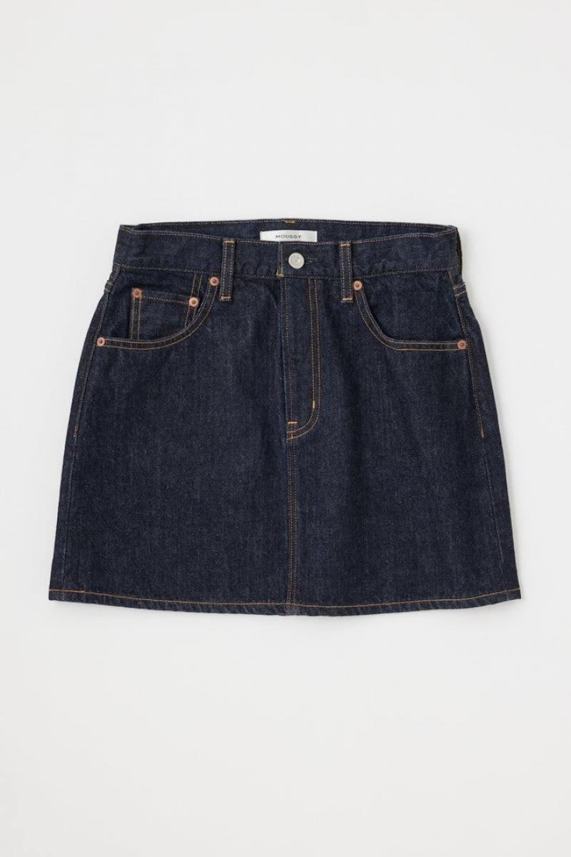 Dámské Sukně Moussy Denim Mini Tmavě Blankyt | MET8032RQ