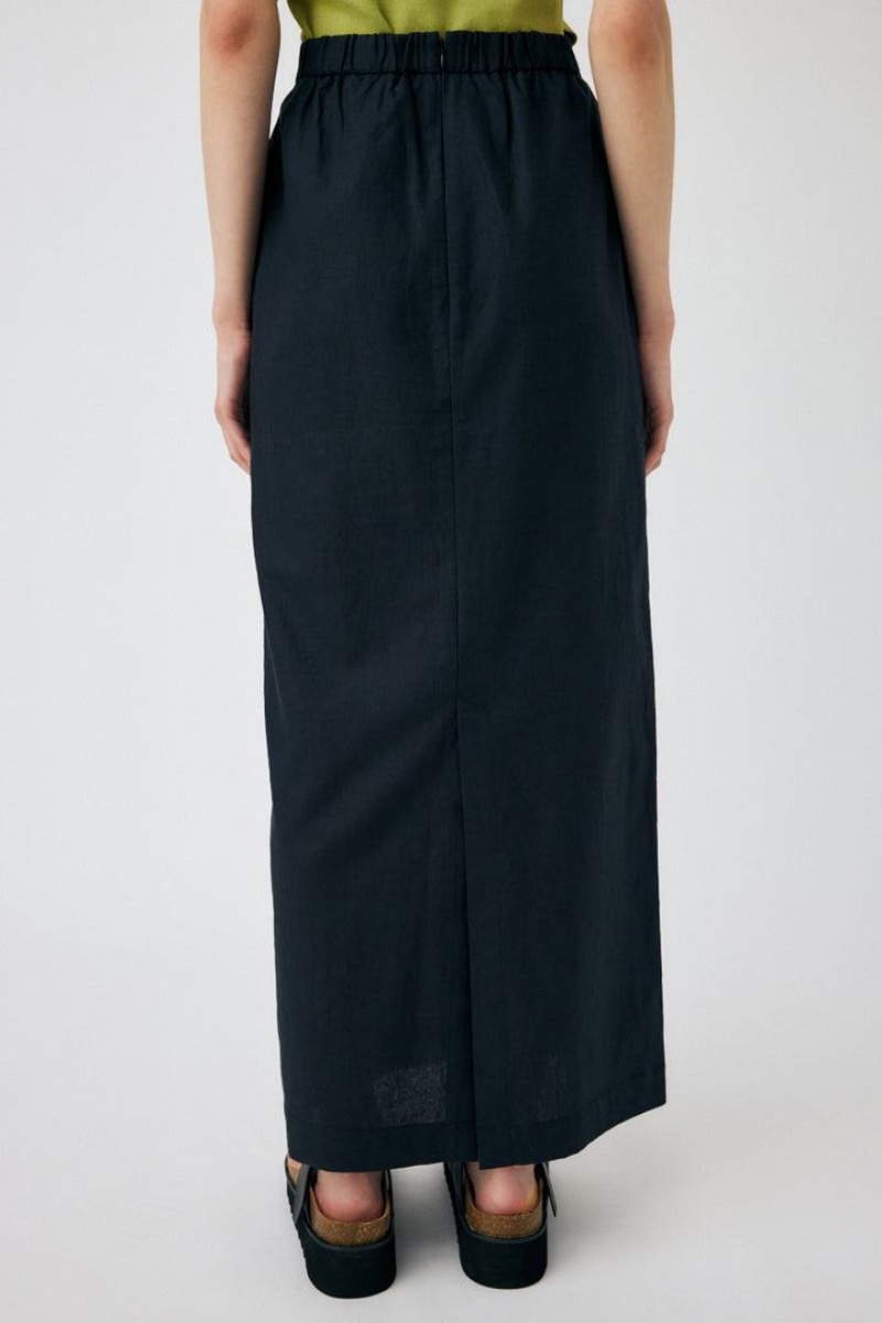 Dámské Sukně Moussy Linen Bavlněné I Line Světle Černé | XJL8880DT