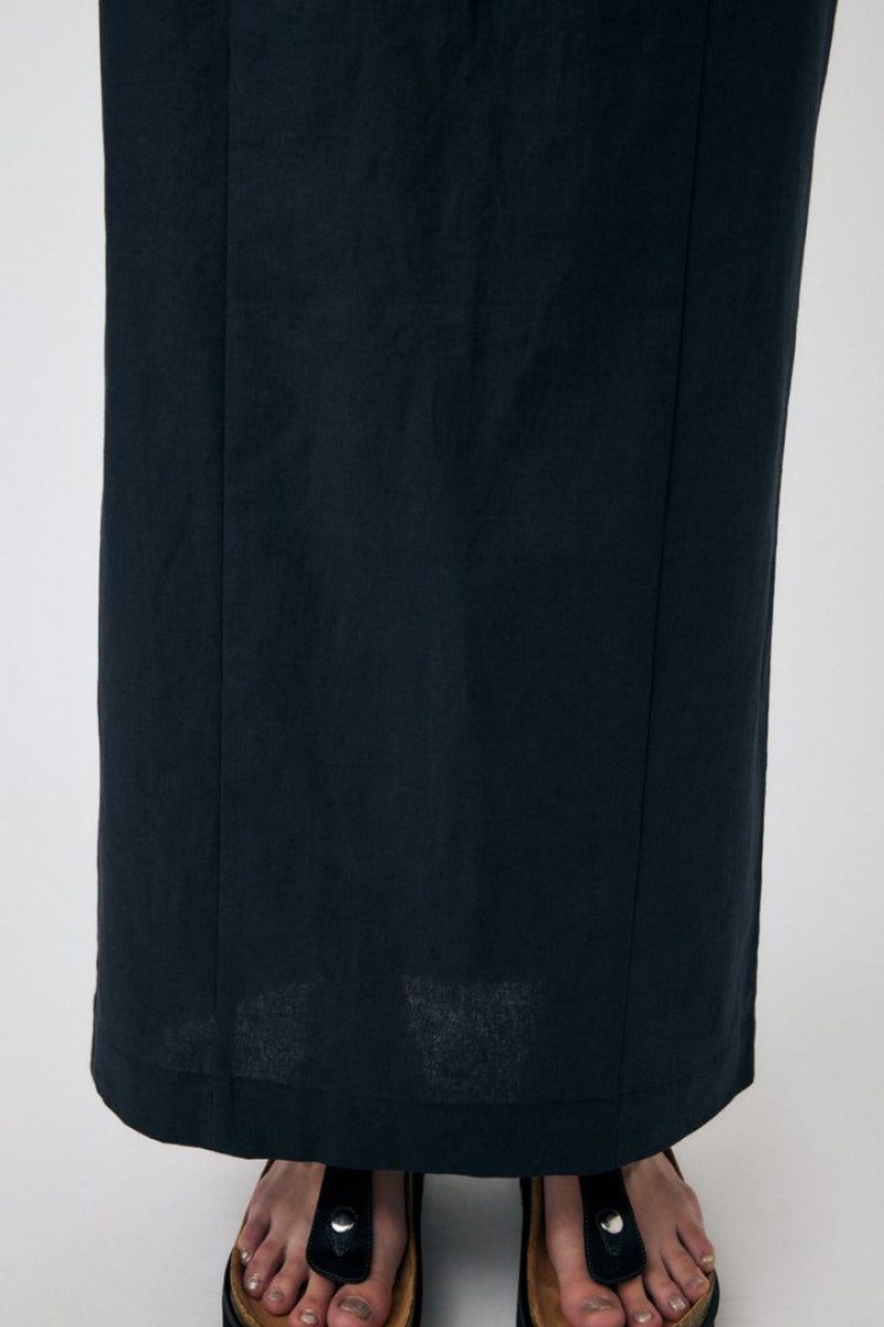Dámské Sukně Moussy Linen Bavlněné I Line Světle Černé | XJL8880DT