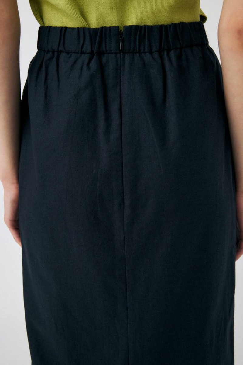 Dámské Sukně Moussy Linen Bavlněné I Line Světle Černé | XJL8880DT
