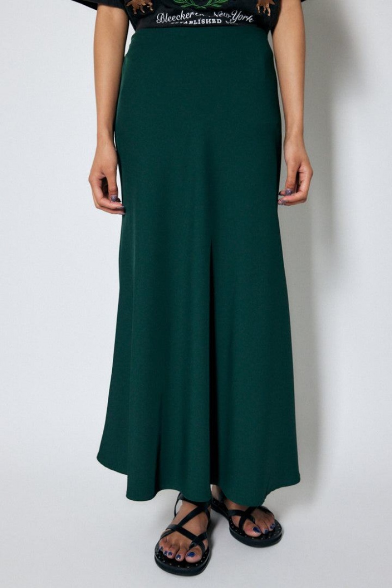 Dámské Sukně Moussy Satin Long Zelene | HDM5152DW