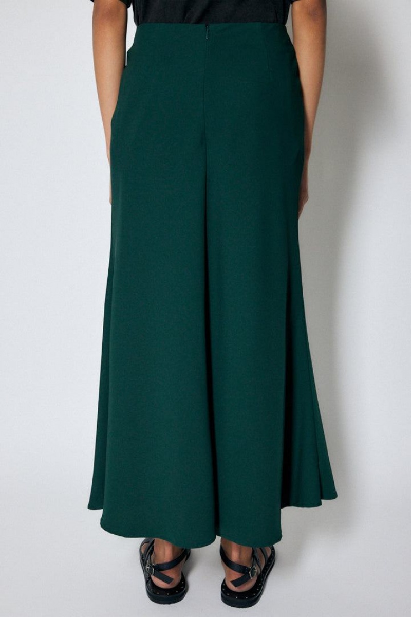 Dámské Sukně Moussy Satin Long Zelene | HDM5152DW