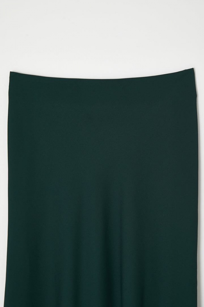 Dámské Sukně Moussy Satin Long Zelene | HDM5152DW