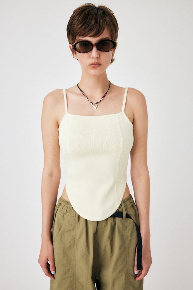 Dámské Tílko Moussy Corset Knit Camisole Bílé | WPE6518JV