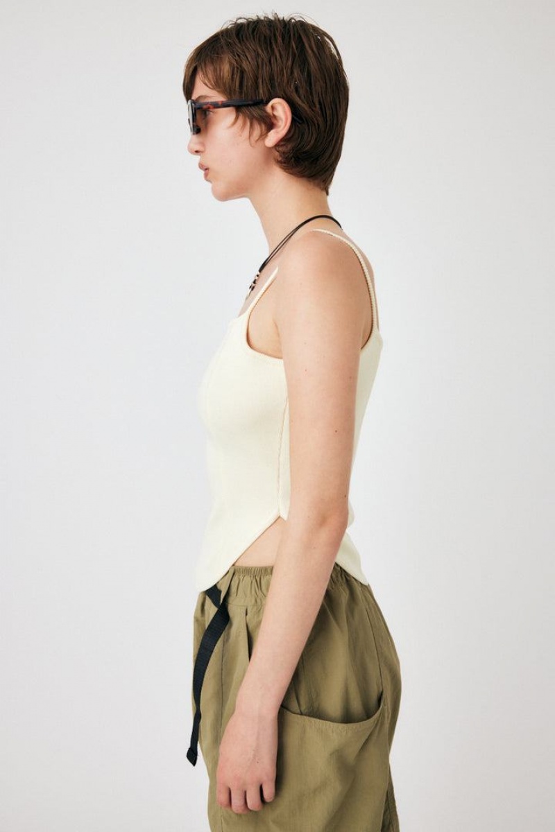 Dámské Tílko Moussy Corset Knit Camisole Bílé | WPE6518JV