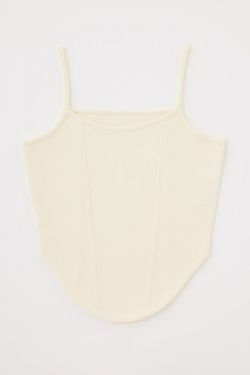 Dámské Tílko Moussy Corset Knit Camisole Bílé | WPE6518JV