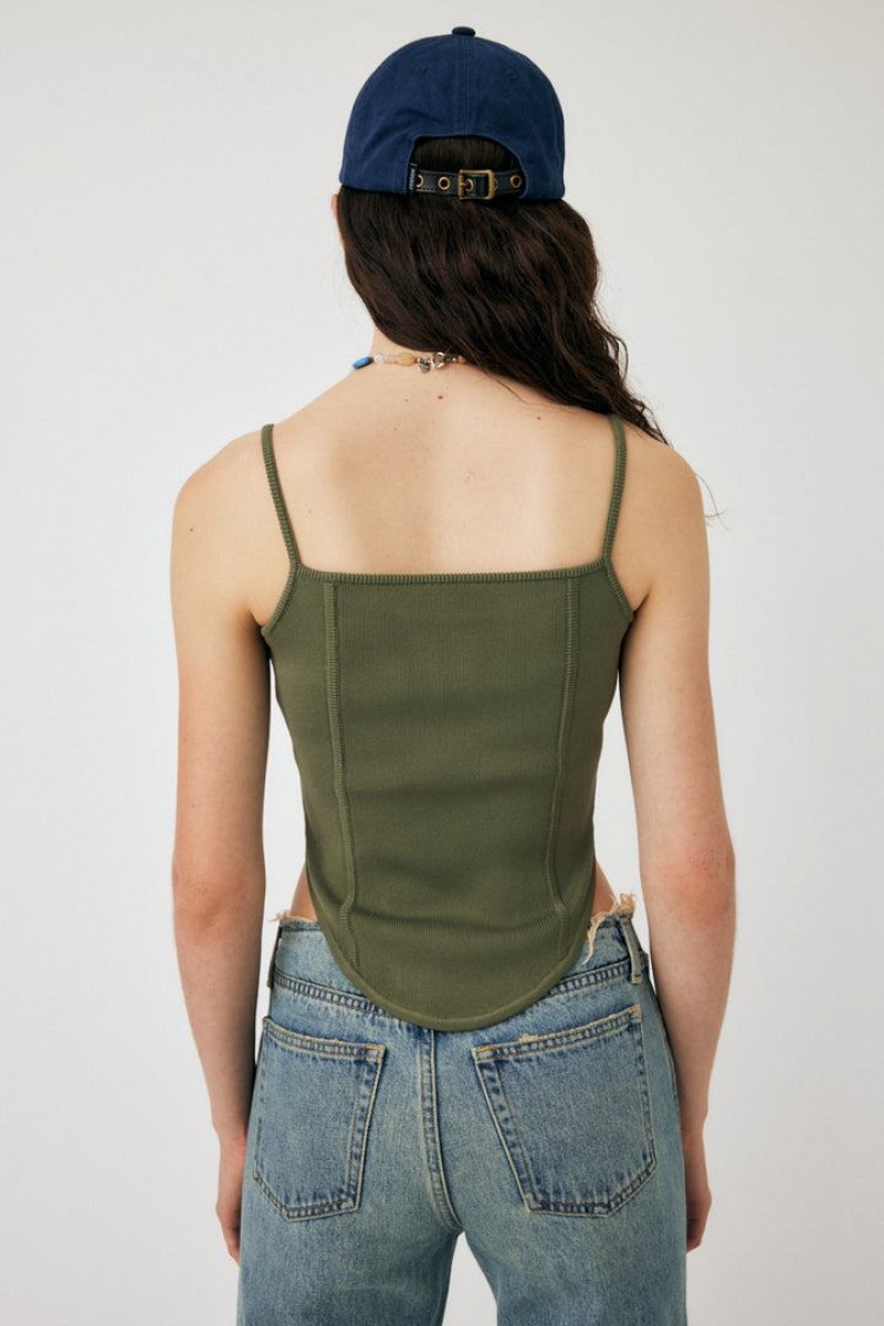 Dámské Tílko Moussy Corset Knit Camisole Hnědožlutý | EMD4672QM