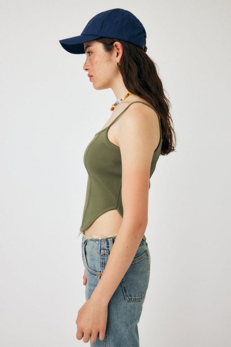 Dámské Tílko Moussy Corset Knit Camisole Hnědožlutý | EMD4672QM