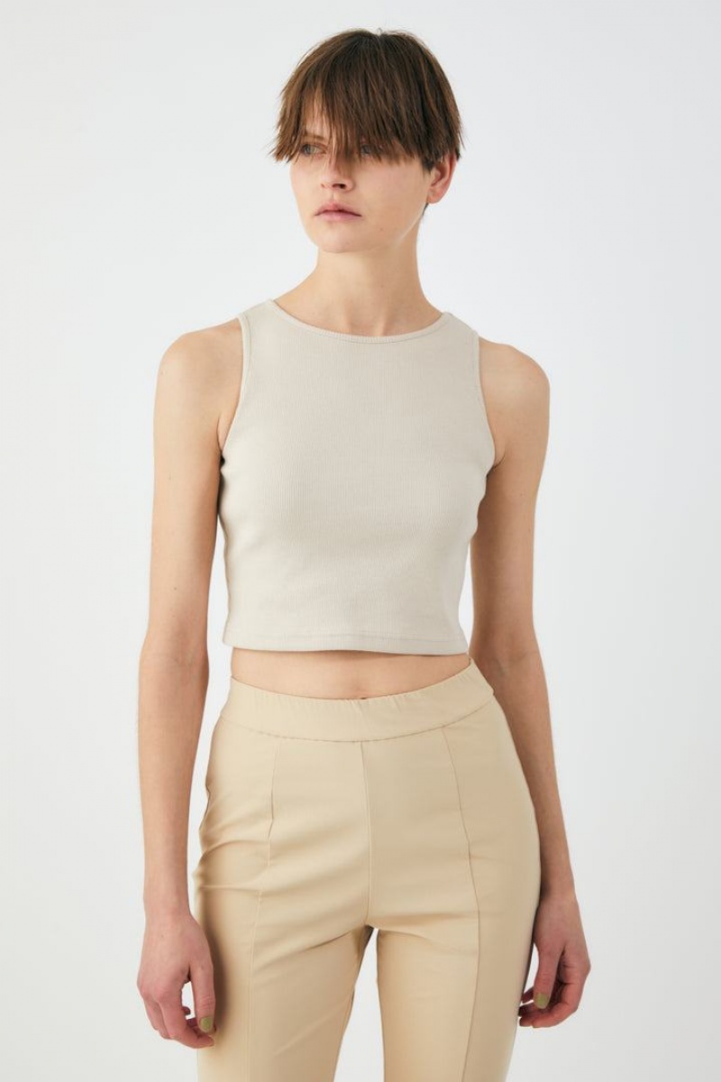 Dámské Tílko Moussy Cropped Bílé | JVN185WN