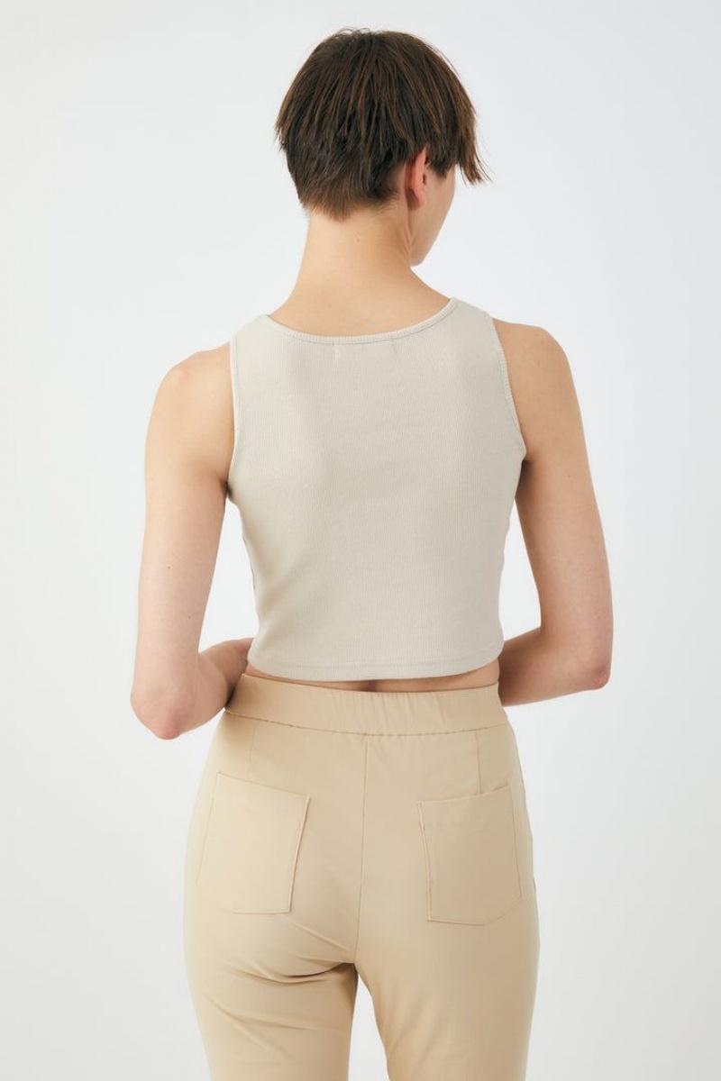 Dámské Tílko Moussy Cropped Bílé | JVN185WN