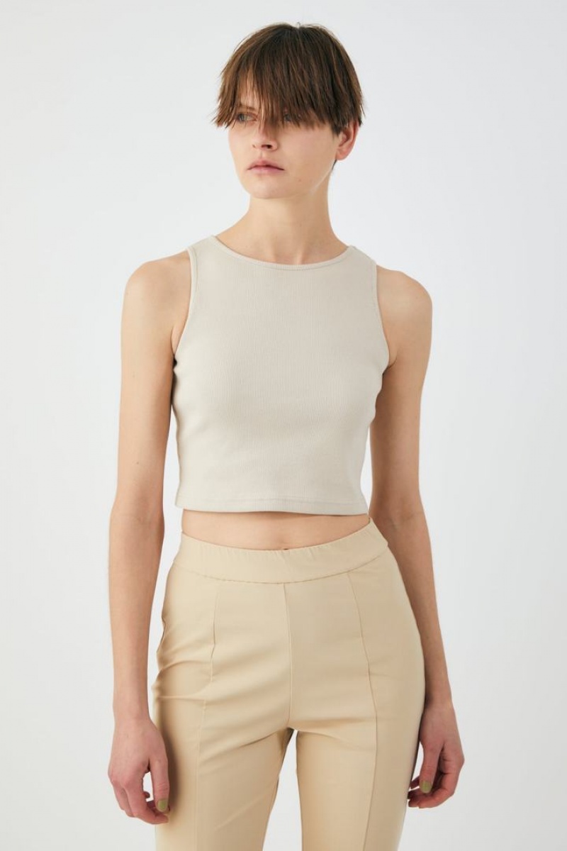 Dámské Tílko Moussy Cropped Bílé | JVN185WN