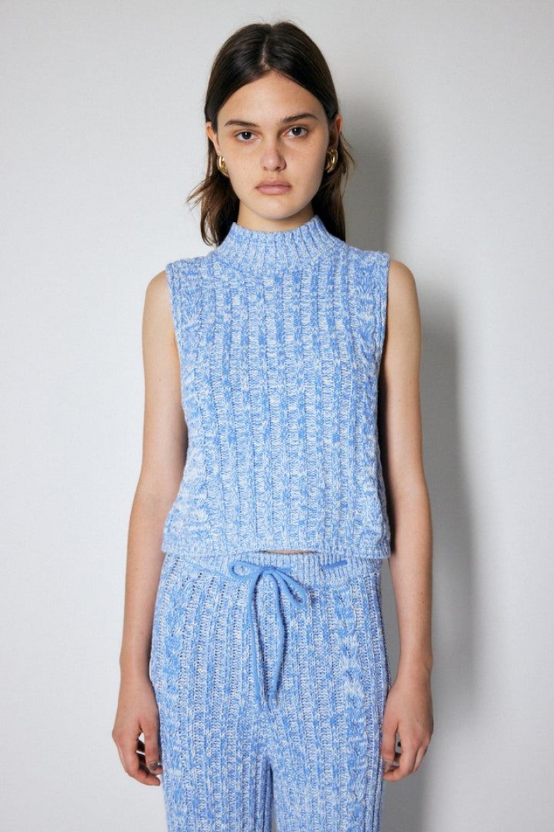Dámské Tílko Moussy Mix Color Knit Blankyt | EST5766JH