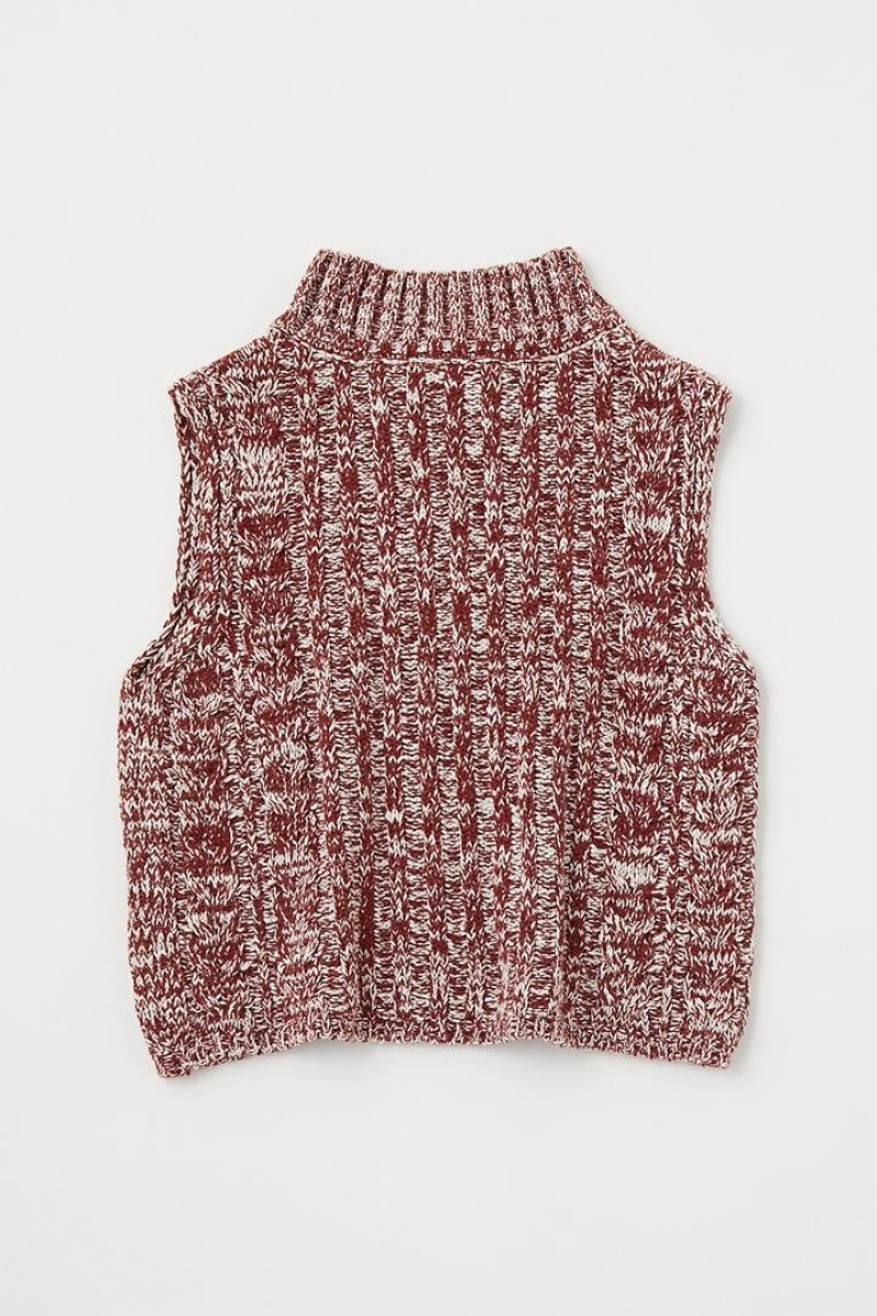 Dámské Tílko Moussy Mix Color Knit Hnědé | OBV7460YS