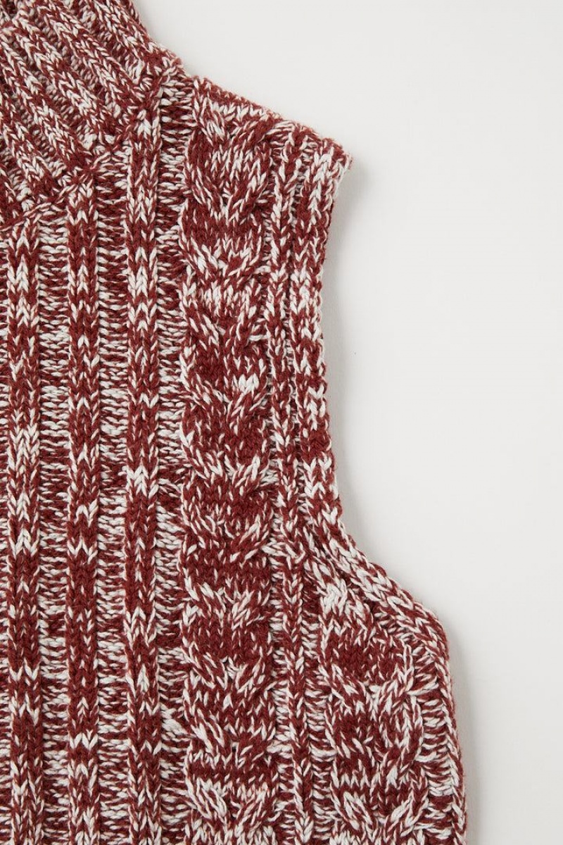 Dámské Tílko Moussy Mix Color Knit Hnědé | OBV7460YS