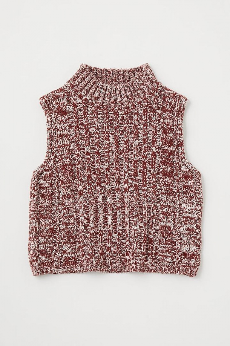 Dámské Tílko Moussy Mix Color Knit Hnědé | OBV7460YS