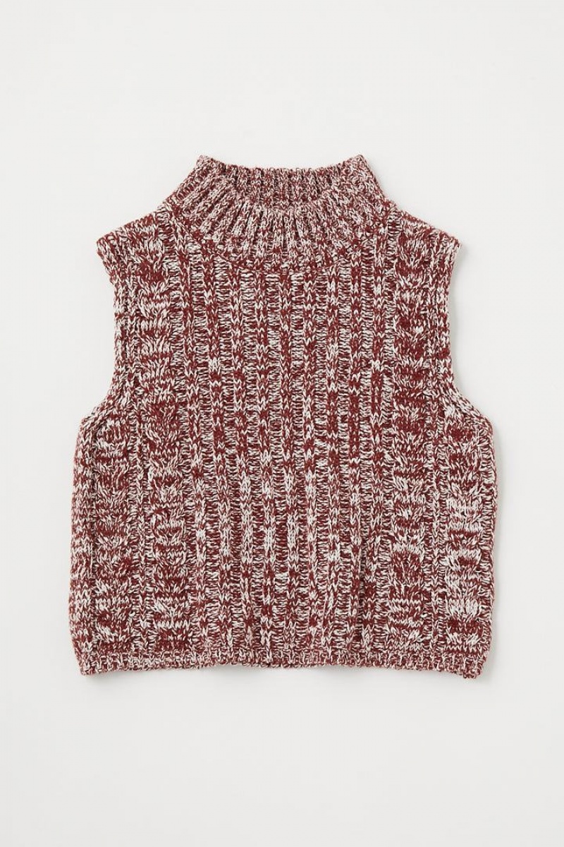 Dámské Tílko Moussy Mix Color Knit Hnědé | OBV7460YS