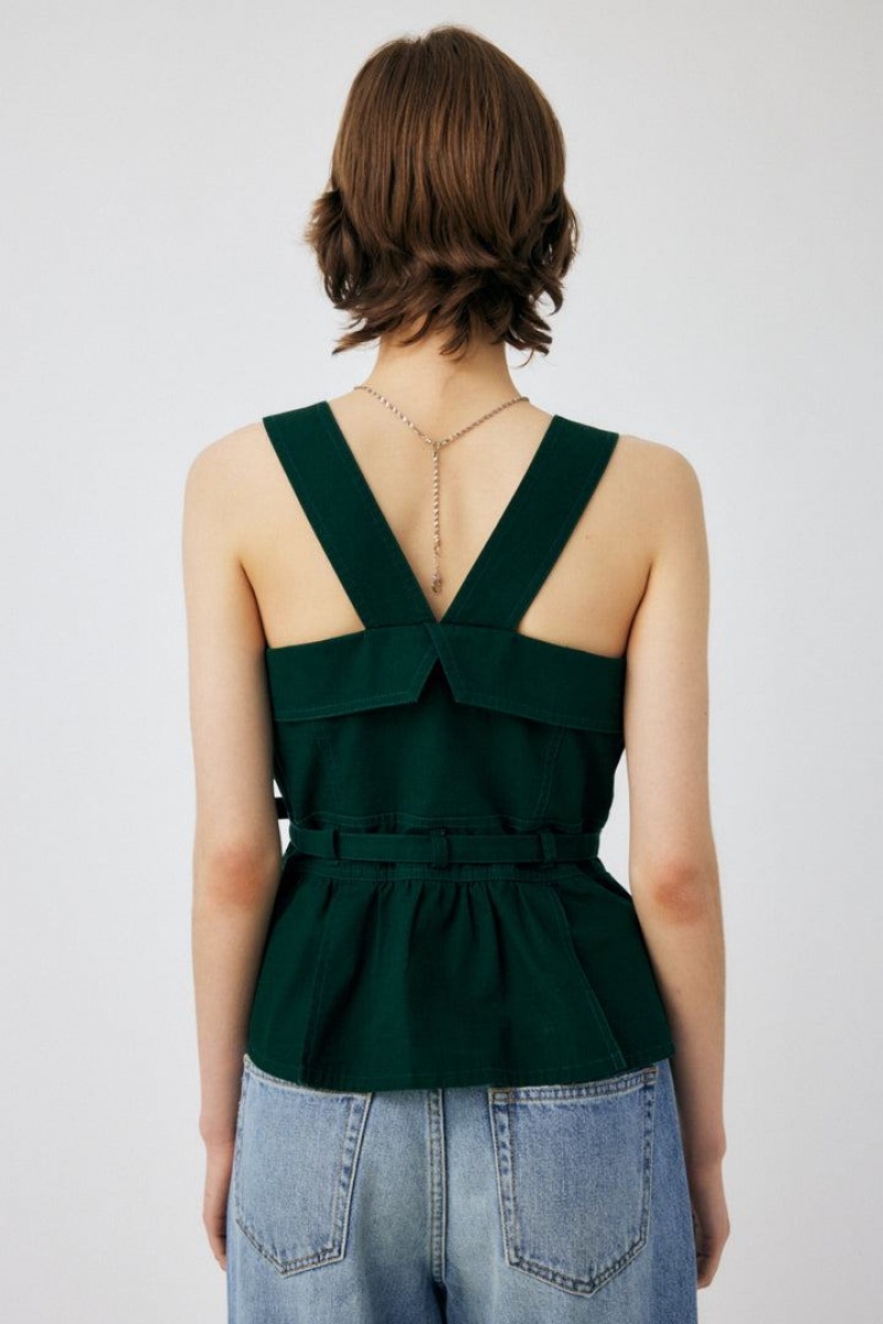 Dámské Tílko Moussy Stitched Straps Corset Tmavě Zelene | JDM2193WG