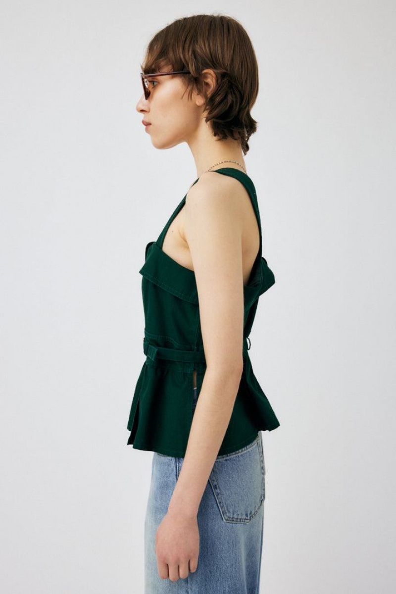 Dámské Tílko Moussy Stitched Straps Corset Tmavě Zelene | JDM2193WG